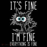 Funny Black Cat It's Fine I'm Fine Everything Is Fine Women's Tank Top thumb 5