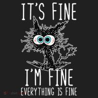 Funny Black Cat It's Fine I'm Fine Everything Is Fine Golf Towel thumb 3