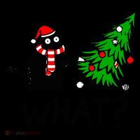 Funny Black Cat Gift Pushing Christmas Tree Over Cat What? Gift Coffee Mug thumb 5