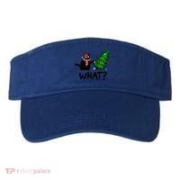Funny Black Cat Gift Pushing Christmas Tree Over Cat What? Gift Visor thumb 0