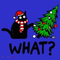 Funny Black Cat Gift Pushing Christmas Tree Over Cat What? Gift Visor thumb 3