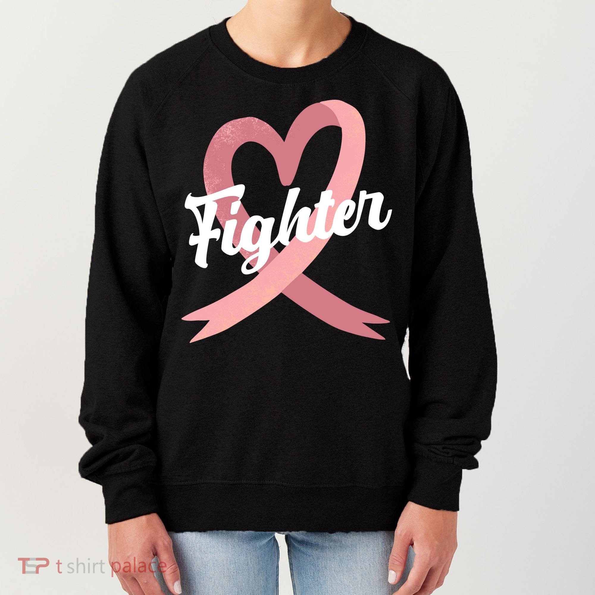 Fighter Breast Cancer Awareness Heart Women's Sweatshirt