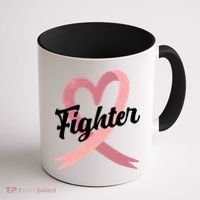 Fighter Breast Cancer Awareness Heart Coffee Mug thumb 1