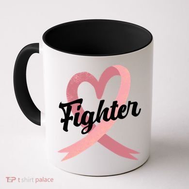 Fighter Breast Cancer Awareness Heart Coffee Mug