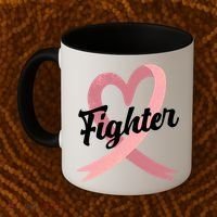 Fighter Breast Cancer Awareness Heart Coffee Mug thumb 2