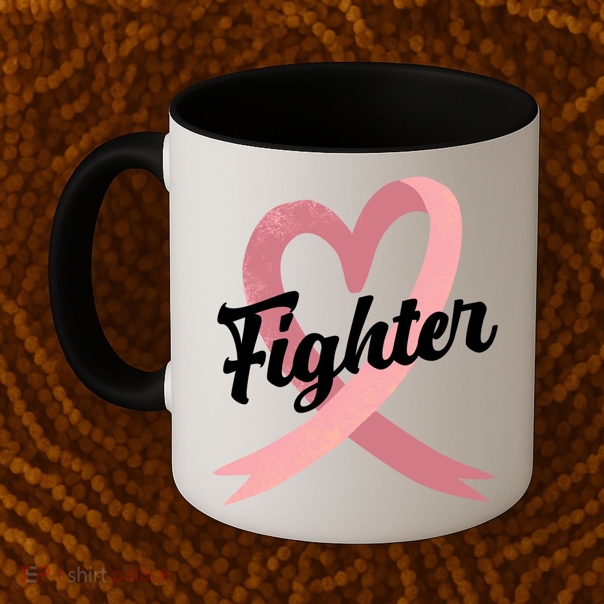 Fighter Breast Cancer Awareness Heart Coffee Mug