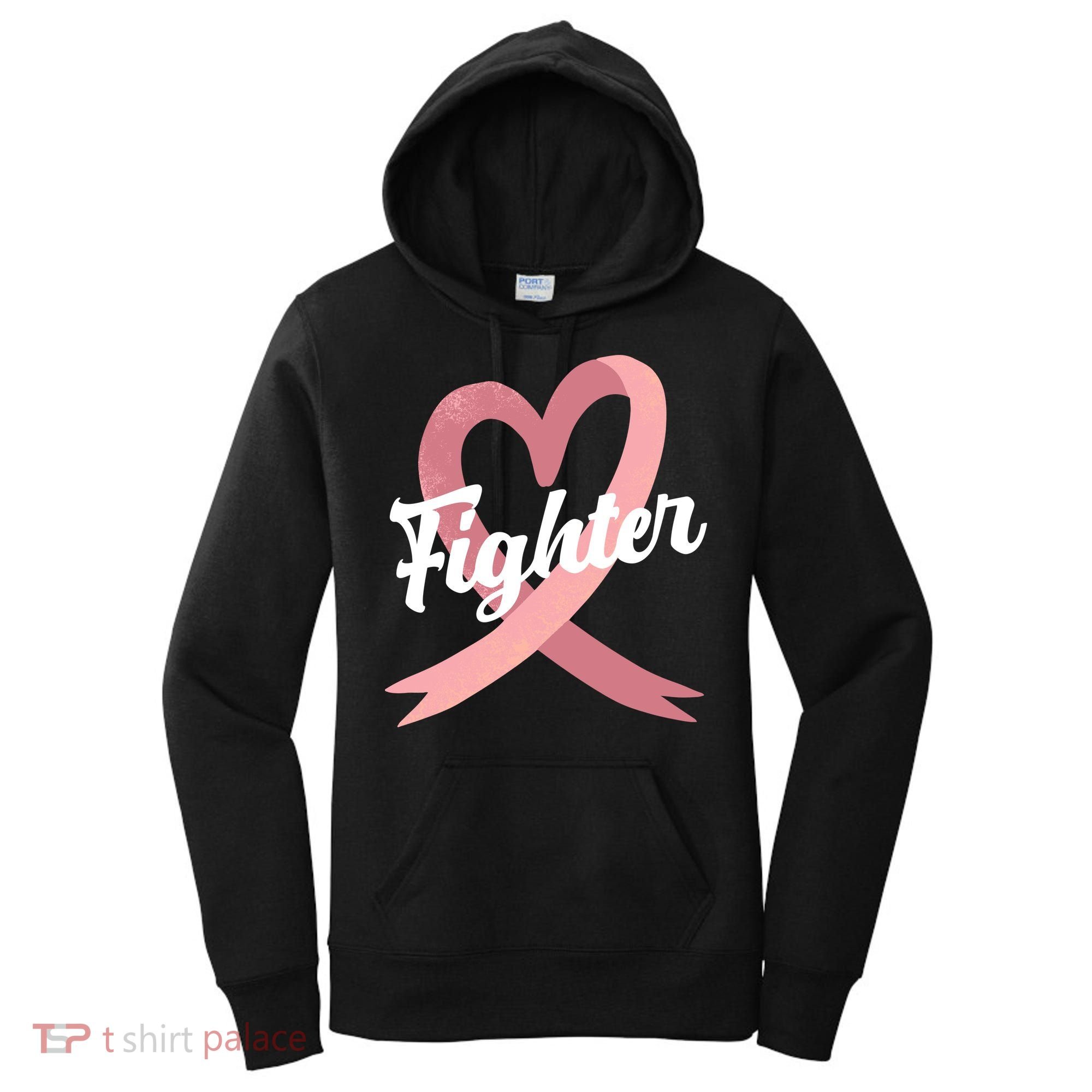 Fighter Breast Cancer Awareness Heart Women's Hoodie