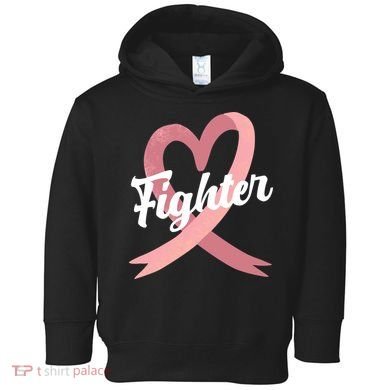 Fighter Breast Cancer Awareness Heart Toddler Hoodie
