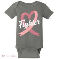 Fighter Breast Cancer Awareness Heart Baby Bodysuit thumb 0