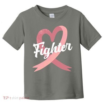 Fighter Breast Cancer Awareness Heart Toddler T-Shirt