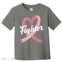 Fighter Breast Cancer Awareness Heart Toddler T-Shirt thumb 0