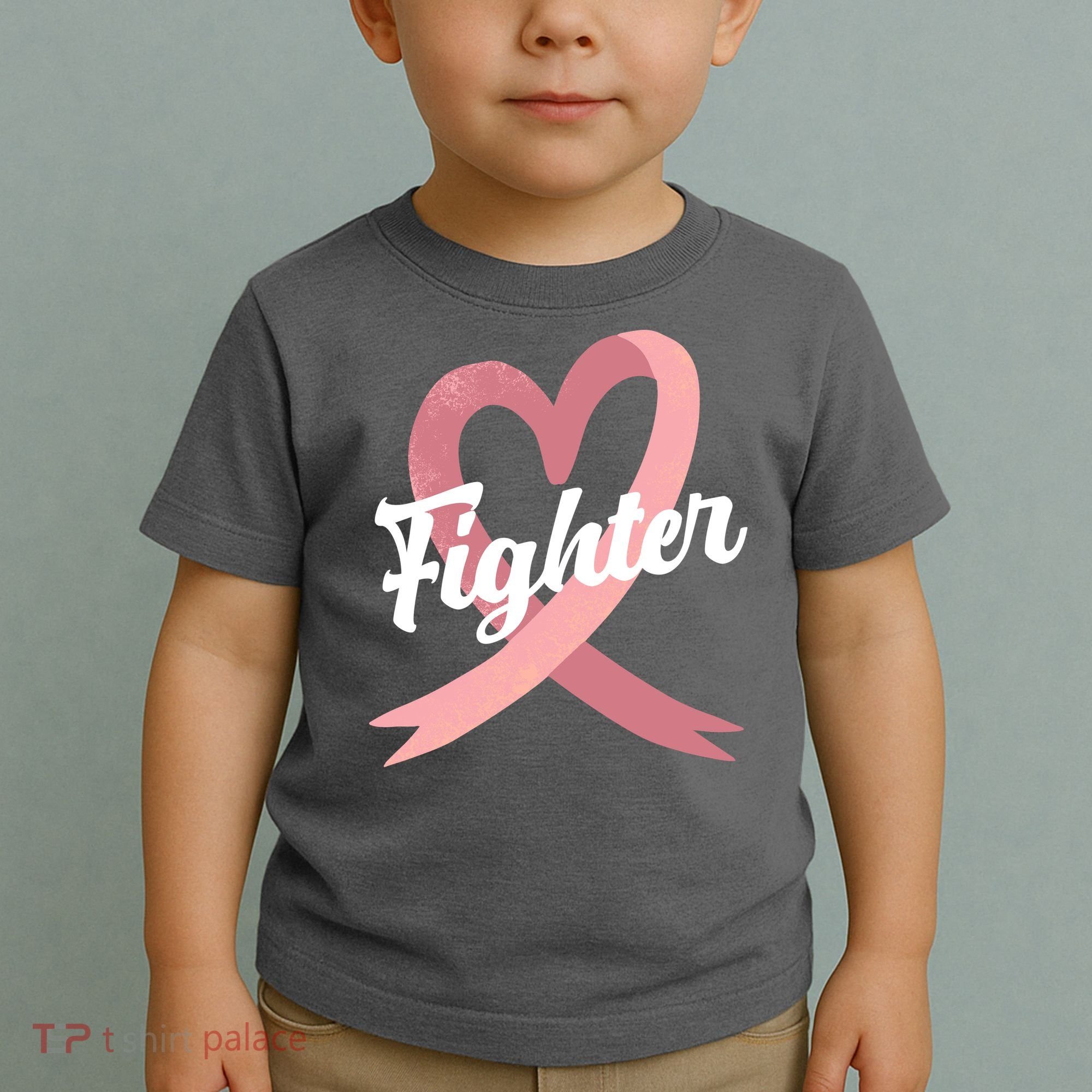 Fighter Breast Cancer Awareness Heart Toddler T-Shirt