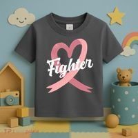 Fighter Breast Cancer Awareness Heart Toddler T-Shirt thumb 3
