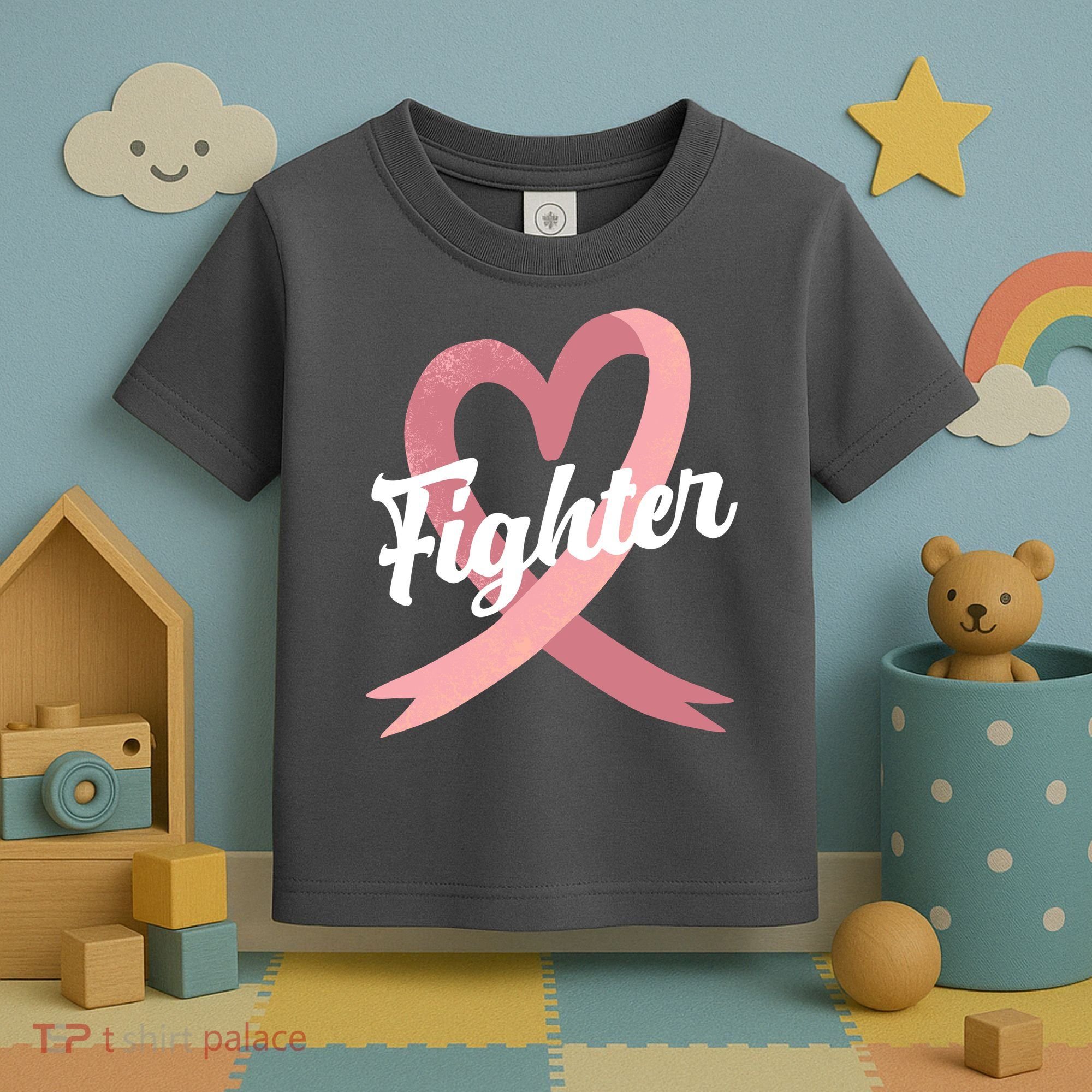 Fighter Breast Cancer Awareness Heart Toddler T-Shirt