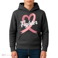 Fighter Breast Cancer Awareness Heart Kids Hoodie thumb 4
