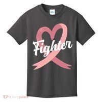 Fighter Breast Cancer Awareness Heart Kids T-Shirt thumb 0