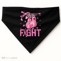 Fight Breast Cancer Awareness Boxing Gloves Warrior USA-Made Doggie Bandana thumb 0