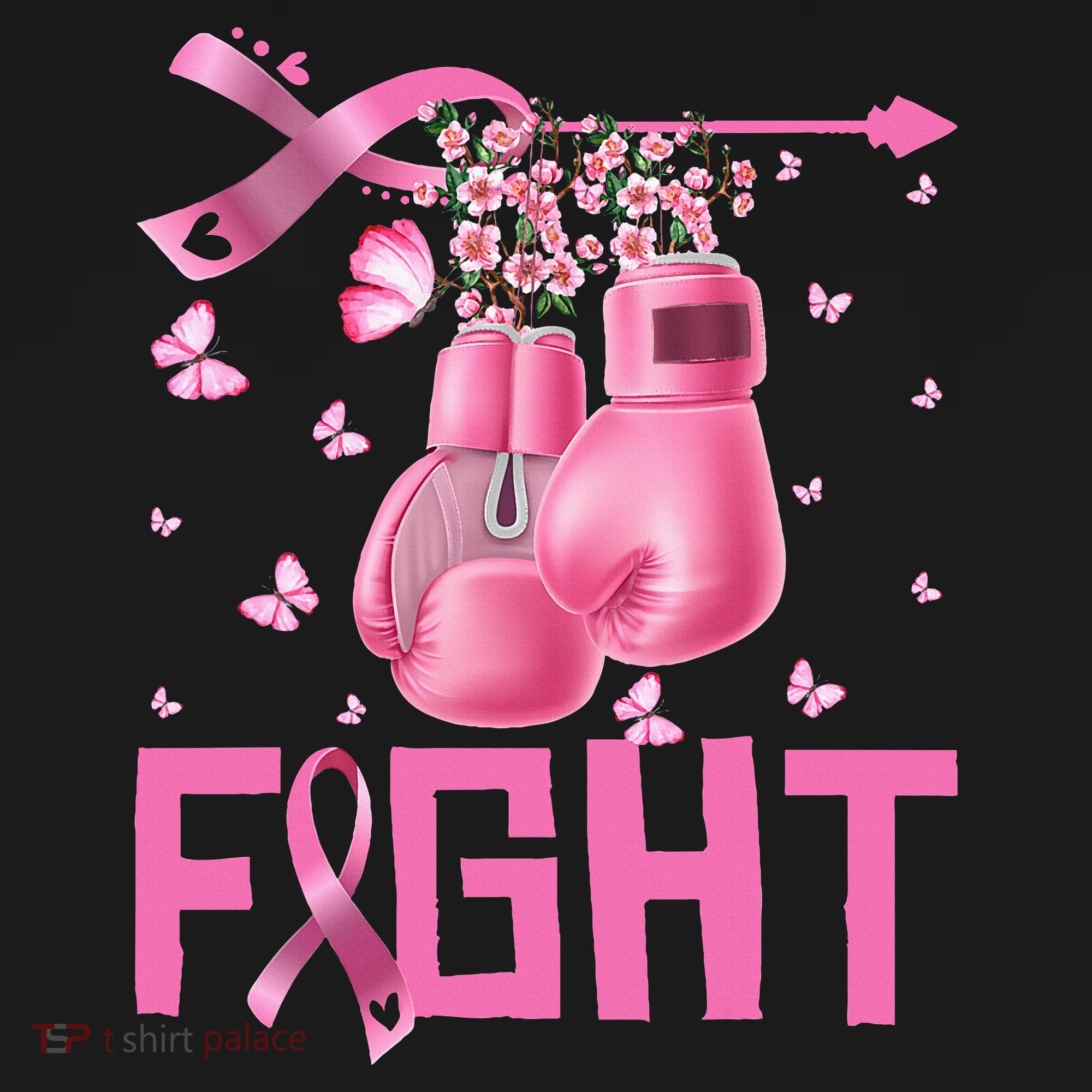 Fight Breast Cancer Awareness Boxing Gloves Warrior USA-Made Doggie Bandana