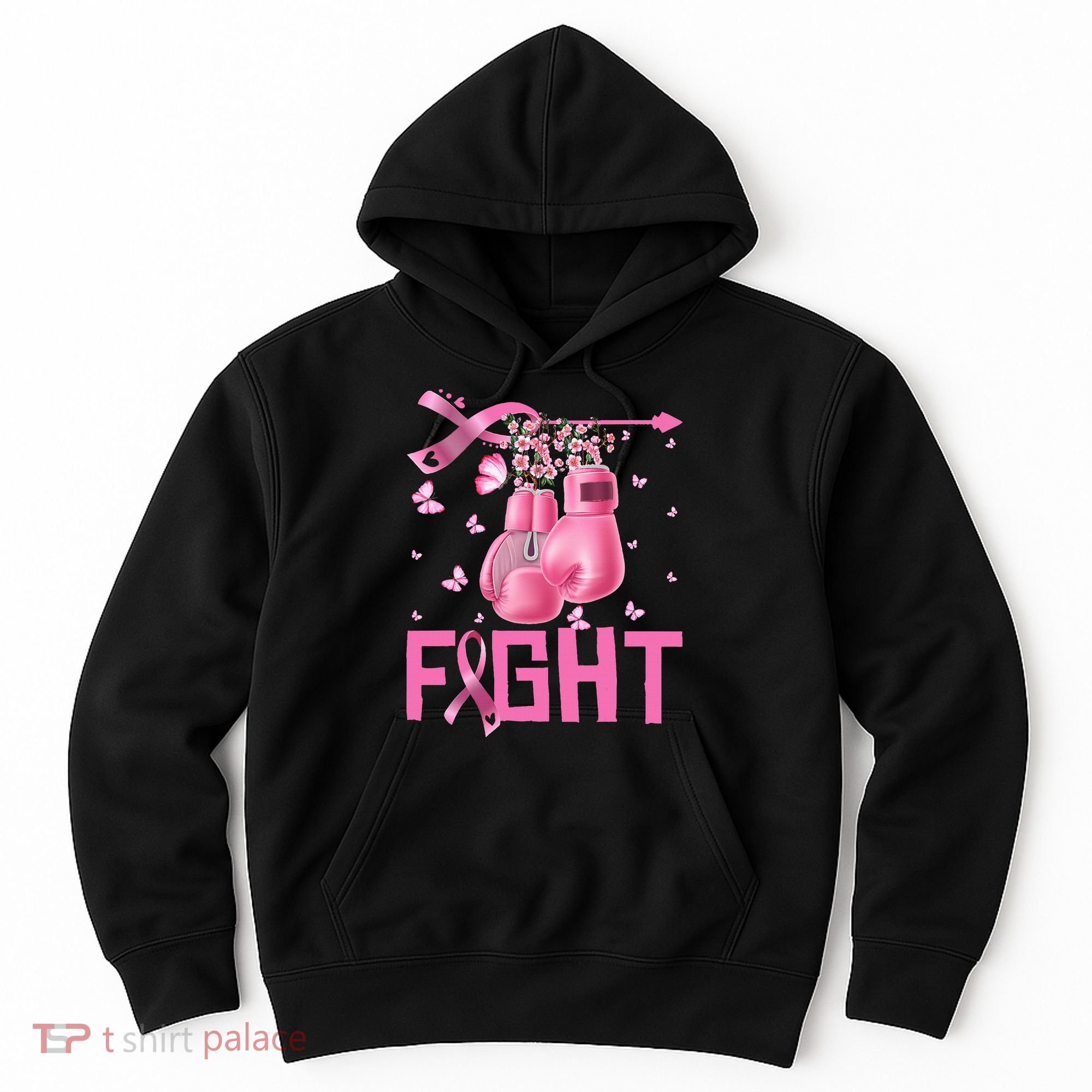 Fight Breast Cancer Awareness Boxing Gloves Warrior Hoodie
