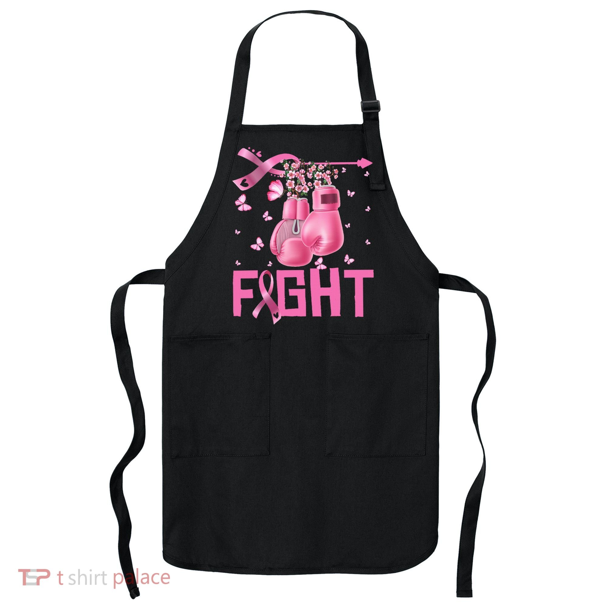 Fight Breast Cancer Awareness Boxing Gloves Warrior Apron