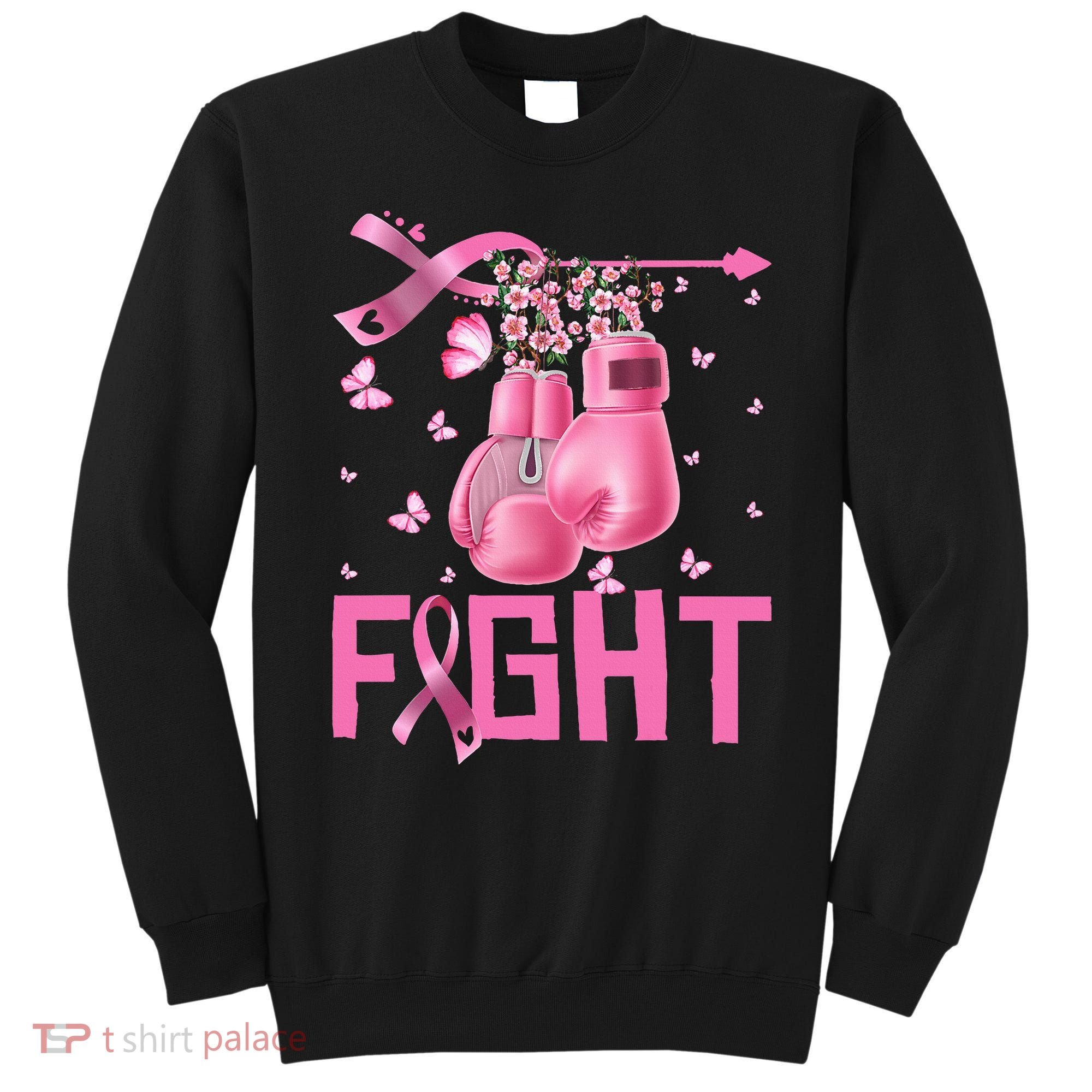 Fight Breast Cancer Awareness Boxing Gloves Warrior Sweatshirt