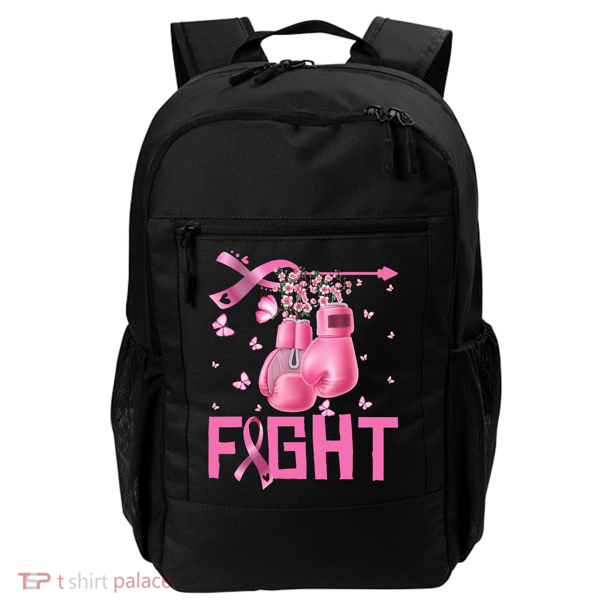 Fight Breast Cancer Awareness Boxing Gloves Warrior Backpack