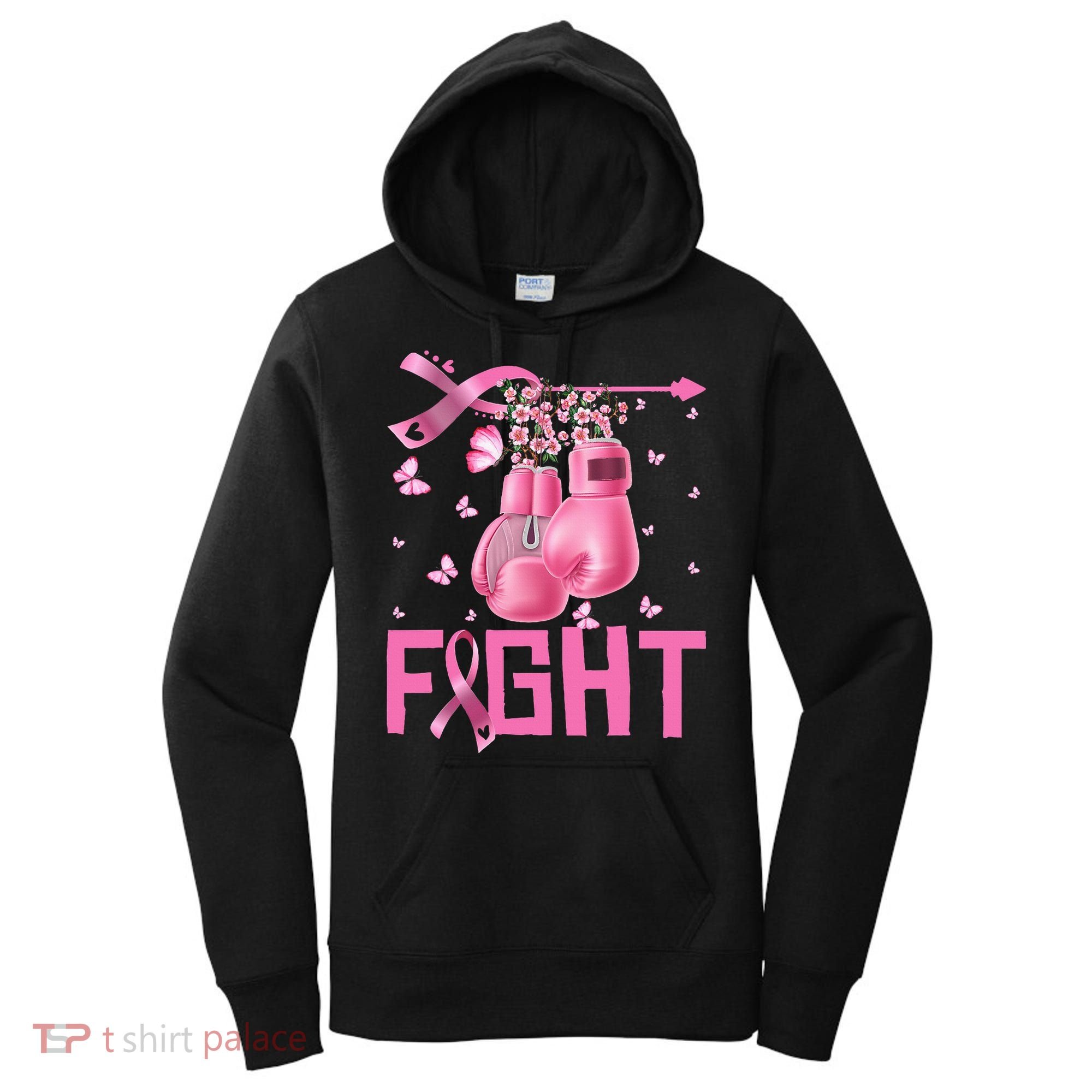 Fight Breast Cancer Awareness Boxing Gloves Warrior Women's Hoodie