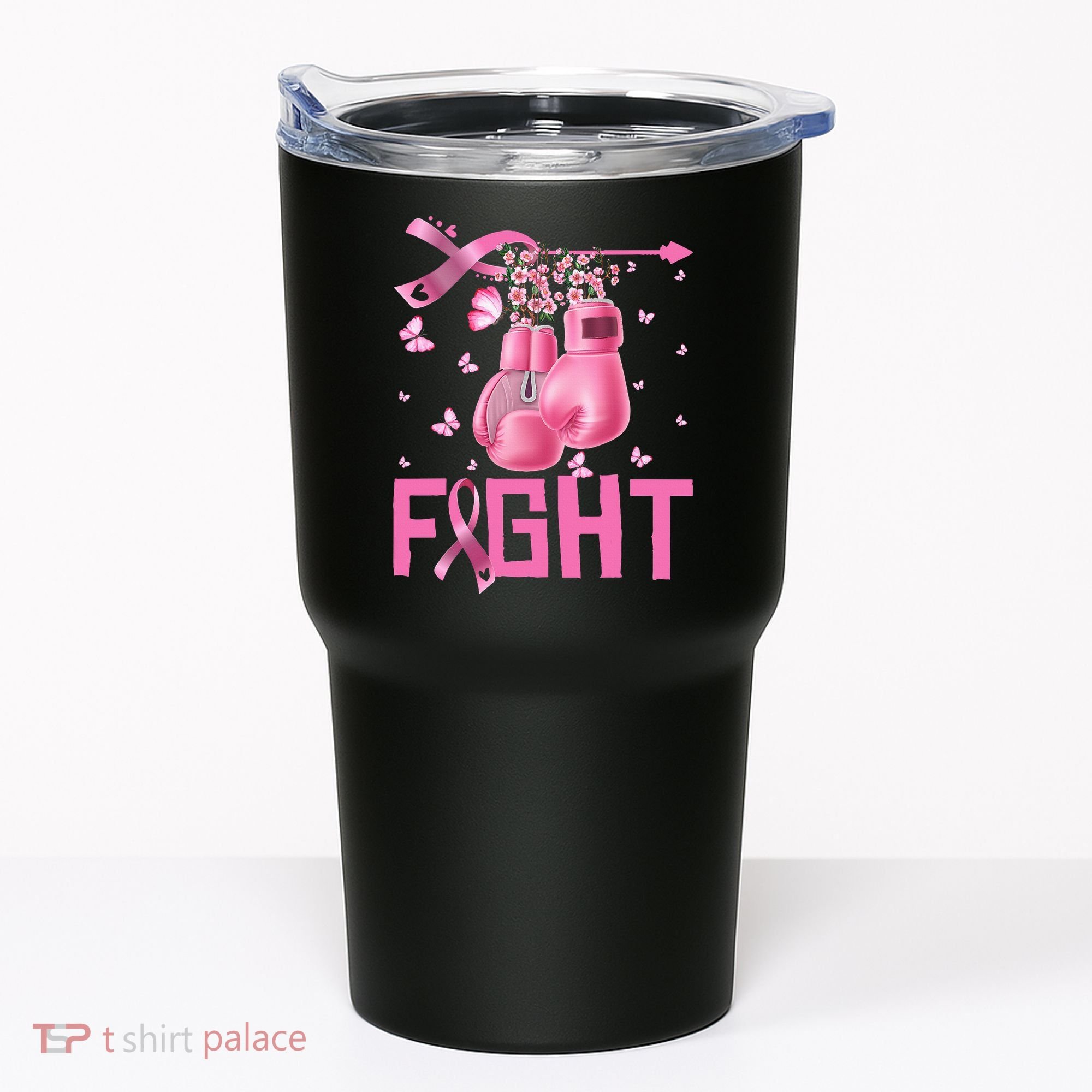 Fight Breast Cancer Awareness Boxing Gloves Warrior Tumbler