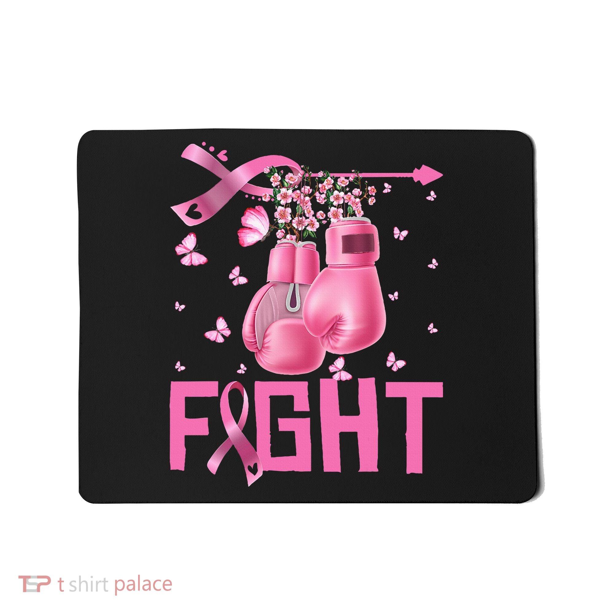 Fight Breast Cancer Awareness Boxing Gloves Warrior Mousepad