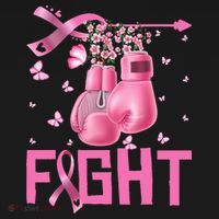 Fight Breast Cancer Awareness Boxing Gloves Warrior Ornament thumb 1