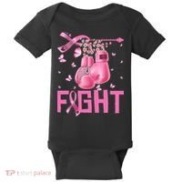 Fight Breast Cancer Awareness Boxing Gloves Warrior Baby Bodysuit thumb 0
