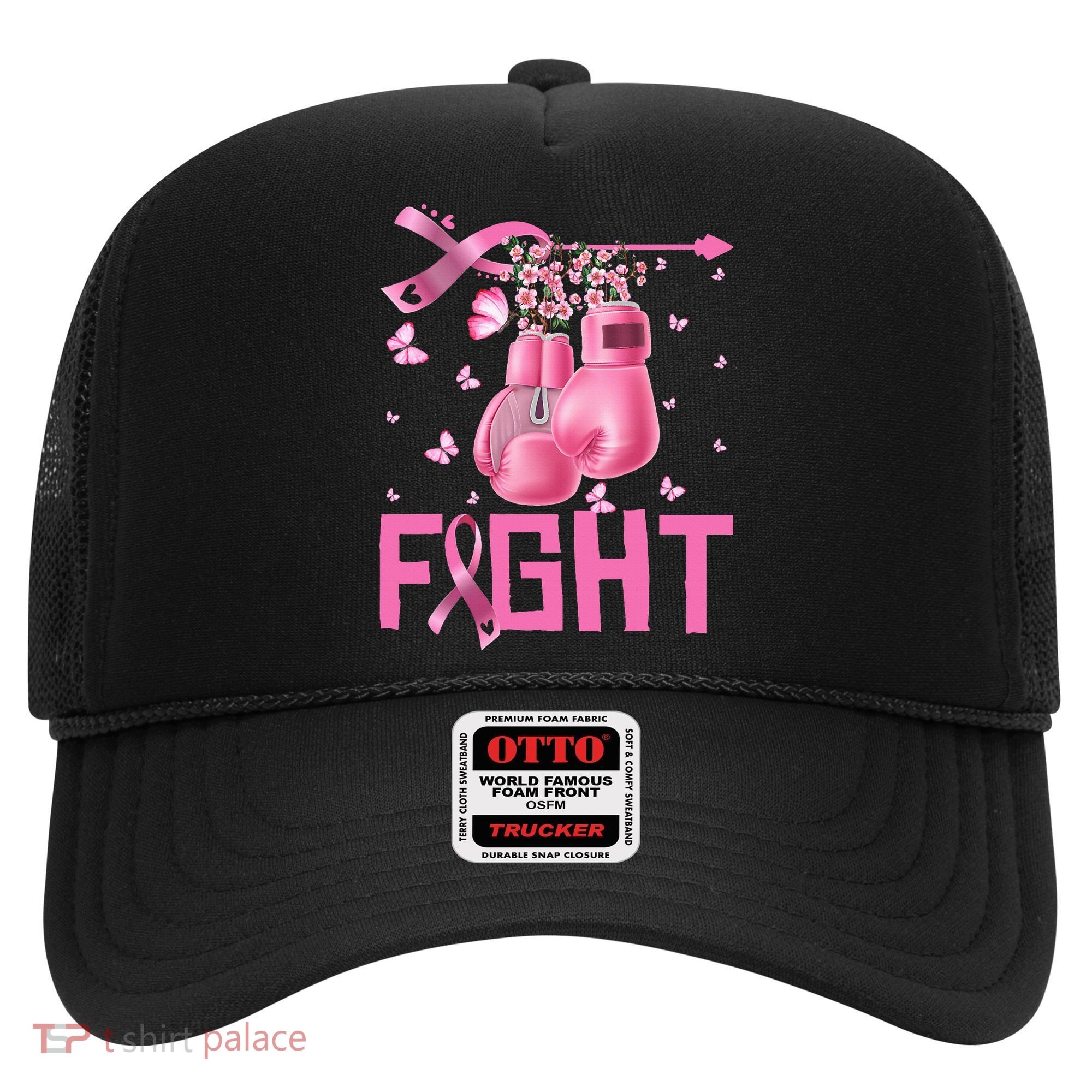 Fight Breast Cancer Awareness Boxing Gloves Warrior Hat