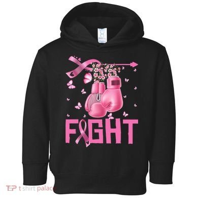 Fight Breast Cancer Awareness Boxing Gloves Warrior Toddler Hoodie