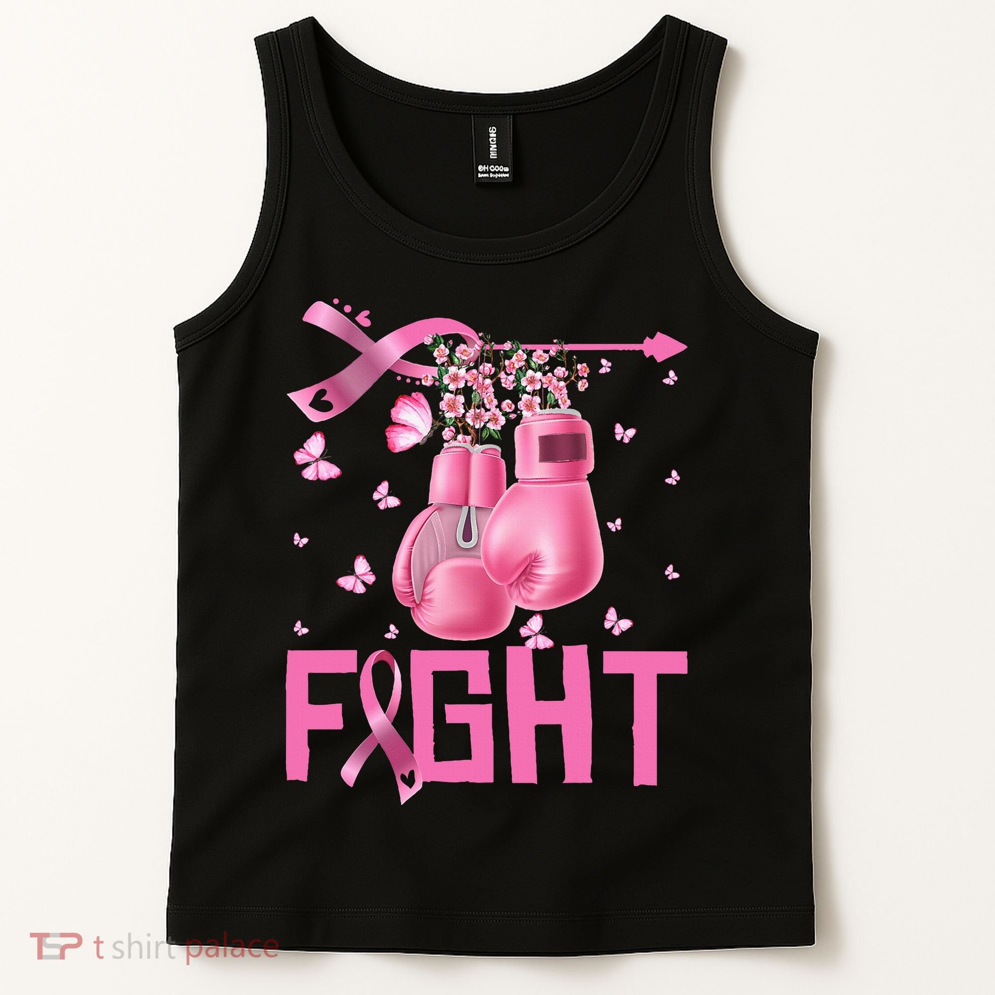 Fight Breast Cancer Awareness Boxing Gloves Warrior Tank Top
