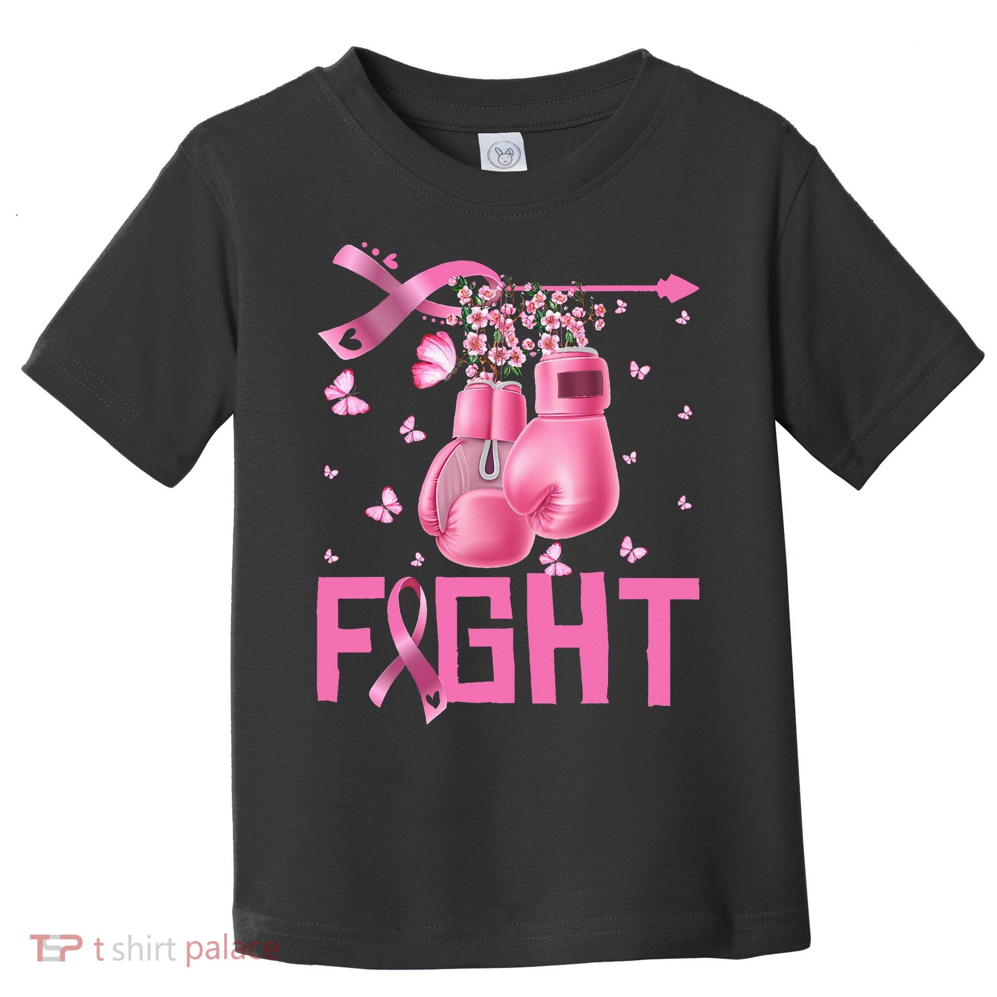 Fight Breast Cancer Awareness Boxing Gloves Warrior Toddler T-Shirt