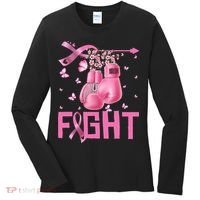 Fight Breast Cancer Awareness Boxing Gloves Warrior Women's Long Sleeve Shirt thumb 0