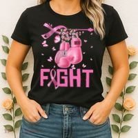 Fight Breast Cancer Awareness Boxing Gloves Warrior Women's T-Shirt thumb 2