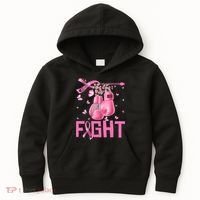 Fight Breast Cancer Awareness Boxing Gloves Warrior Kids Hoodie thumb 0