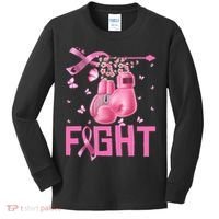 Fight Breast Cancer Awareness Boxing Gloves Warrior Kids Long Sleeve Shirt thumb 0