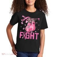 Fight Breast Cancer Awareness Boxing Gloves Warrior Kids T-Shirt thumb 2