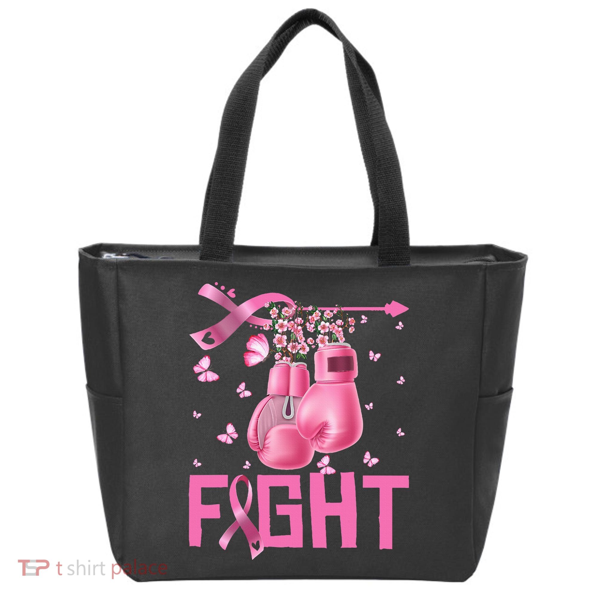 Fight Breast Cancer Awareness Boxing Gloves Warrior Tote Bag