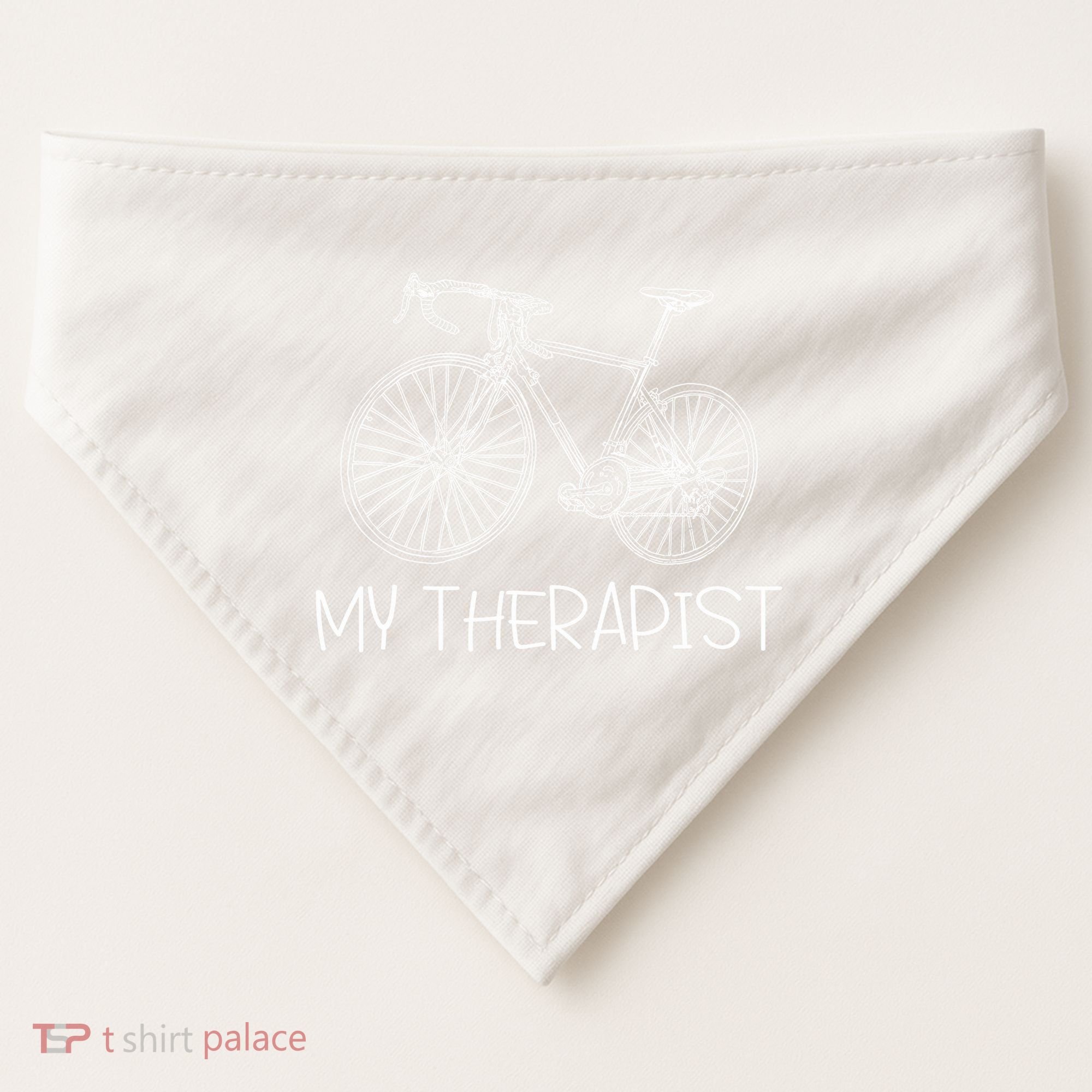 Funny Bicycle Cyclist Road Bike My Therapis USA-Made Doggie Bandana