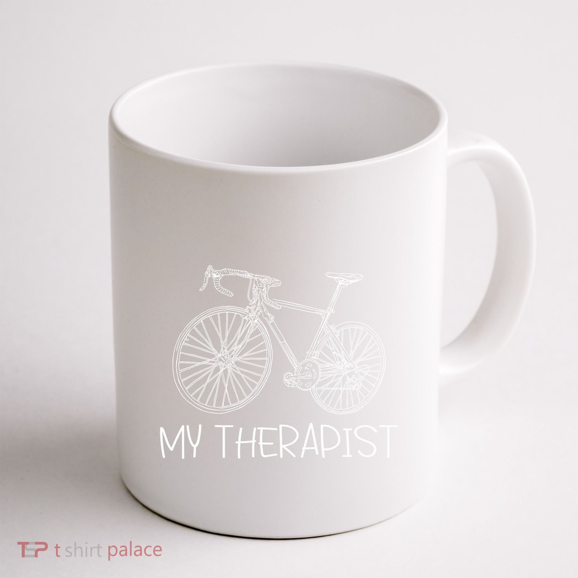 Funny Bicycle Cyclist Road Bike My Therapis Coffee Mug