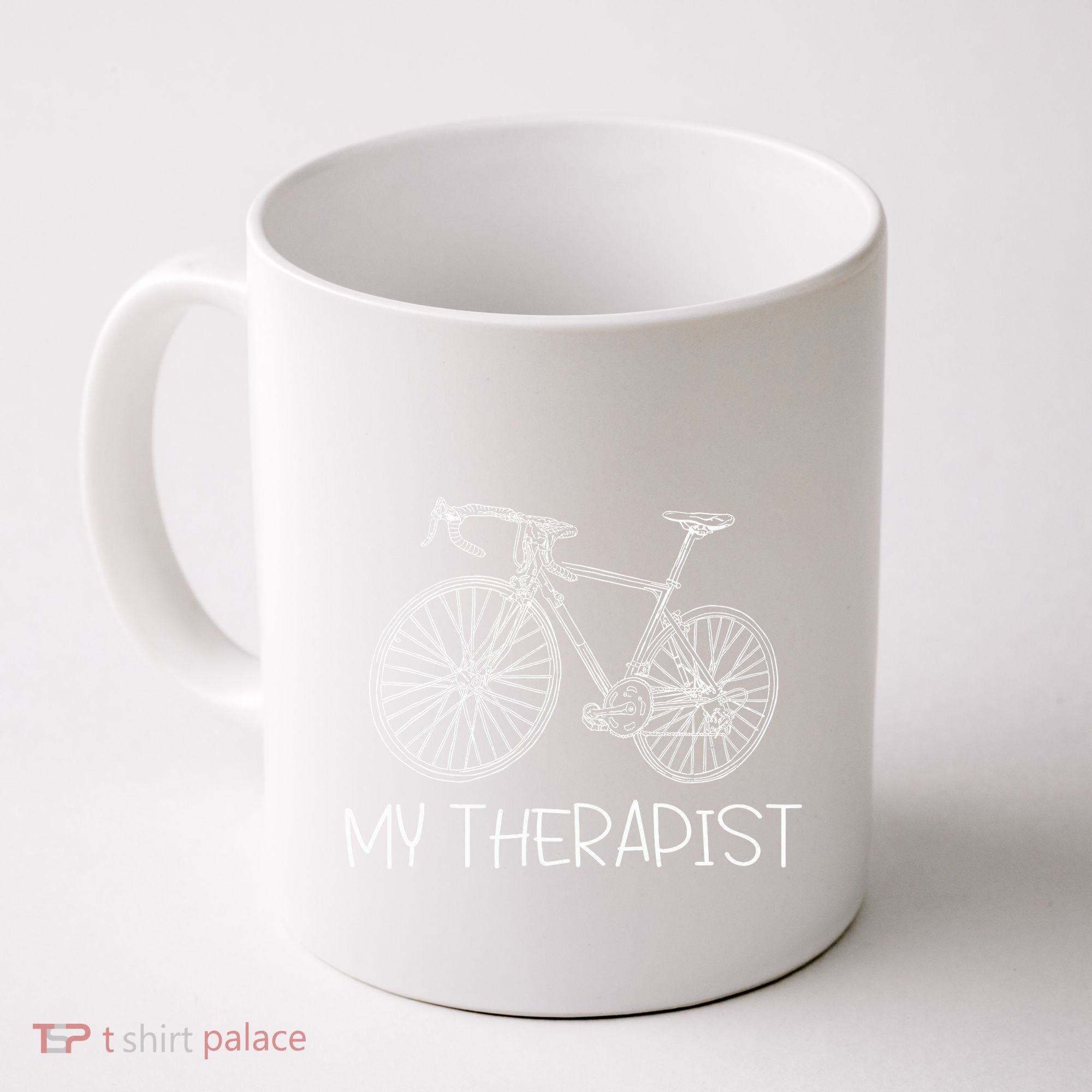 Funny Bicycle Cyclist Road Bike My Therapis Coffee Mug