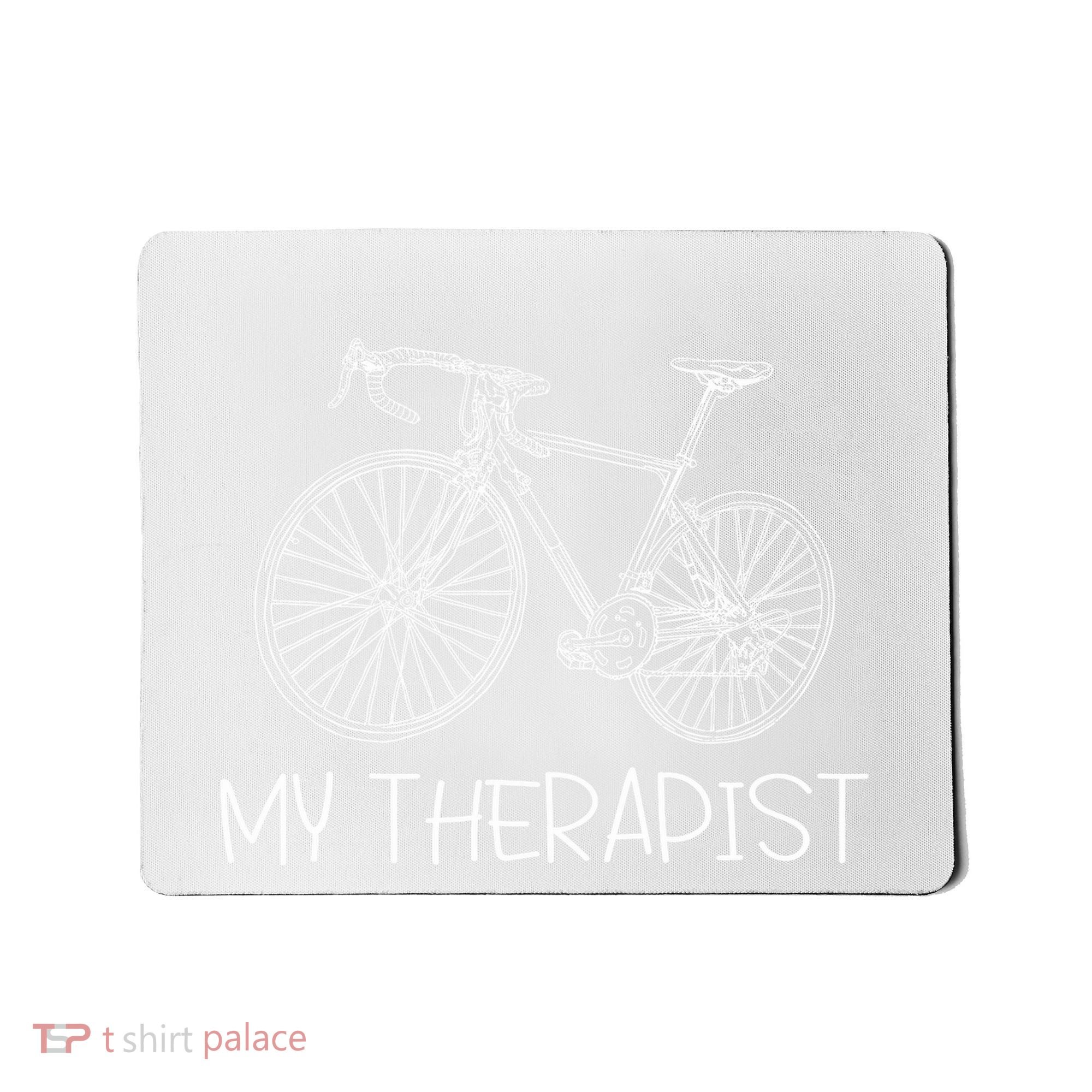 Funny Bicycle Cyclist Road Bike My Therapis Mousepad