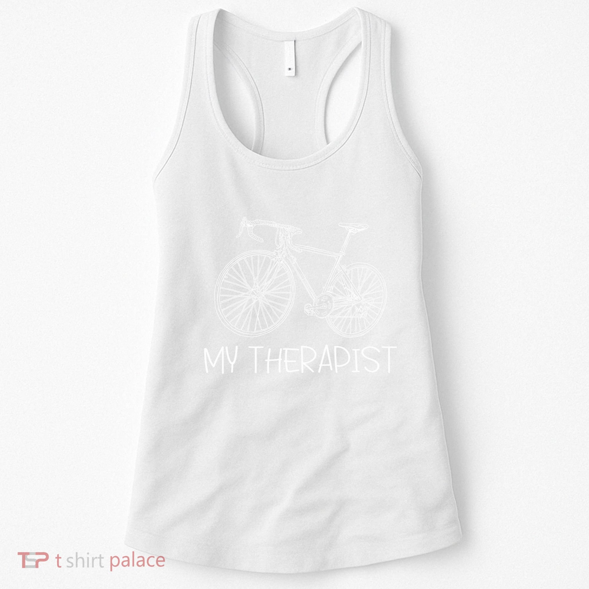 Funny Bicycle Cyclist Road Bike My Therapis Women's Tank Top