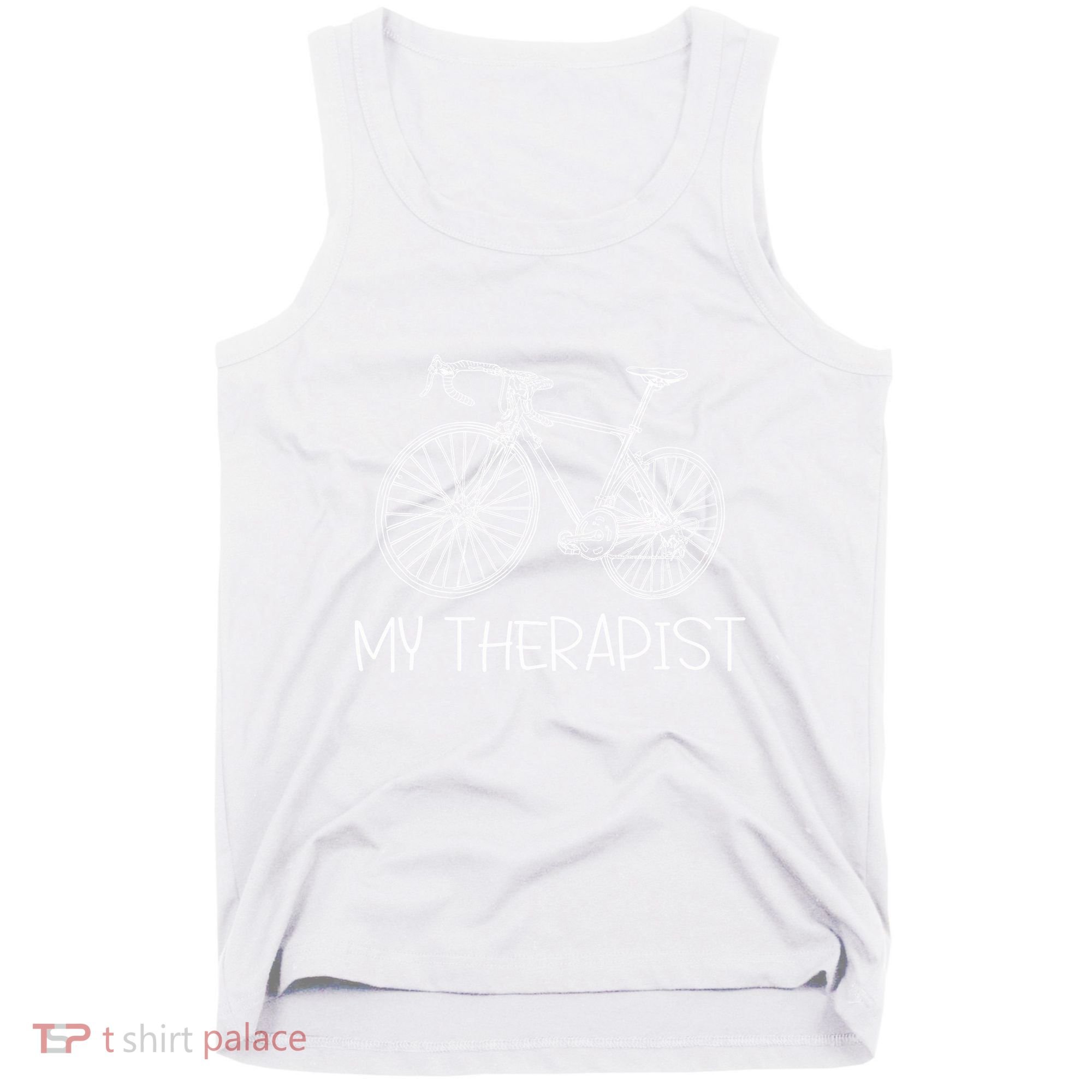 Funny Bicycle Cyclist Road Bike My Therapis Tank Top