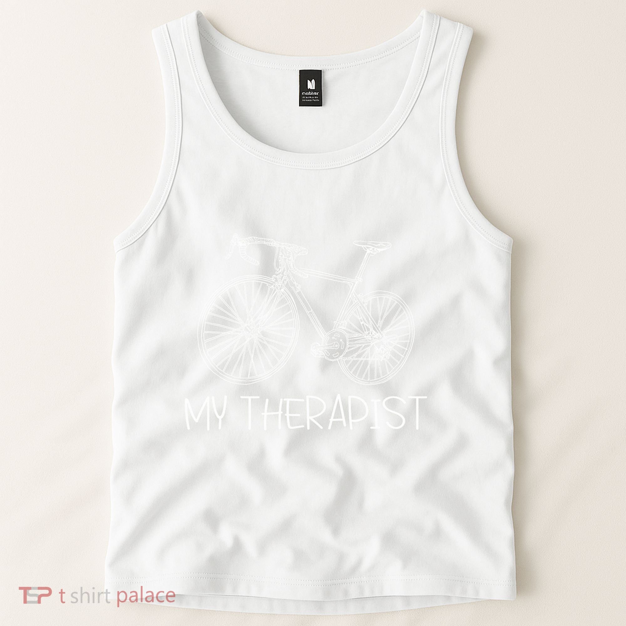 Funny Bicycle Cyclist Road Bike My Therapis Tank Top