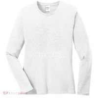 Funny Bicycle Cyclist Road Bike My Therapis Women's Long Sleeve Shirt thumb 0