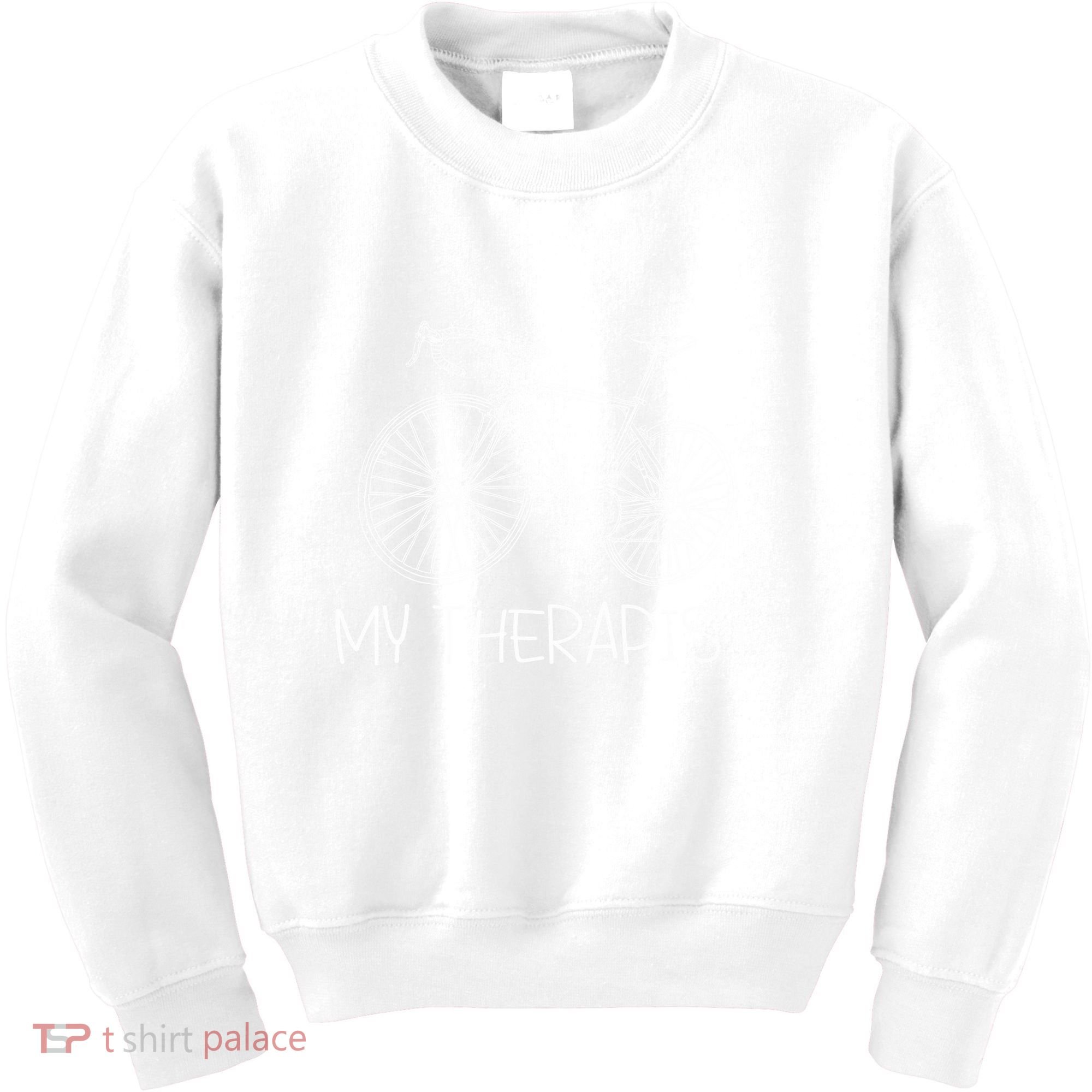 Funny Bicycle Cyclist Road Bike My Therapis Kids Sweatshirt